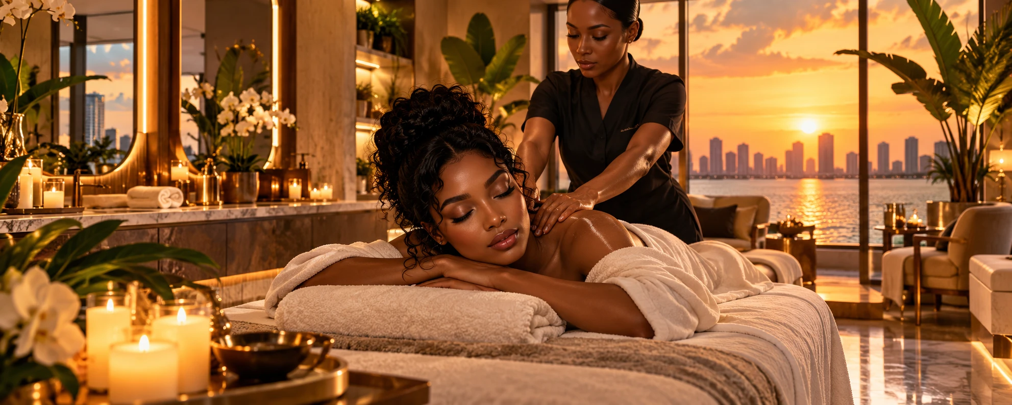 A treatment room at a partner spa